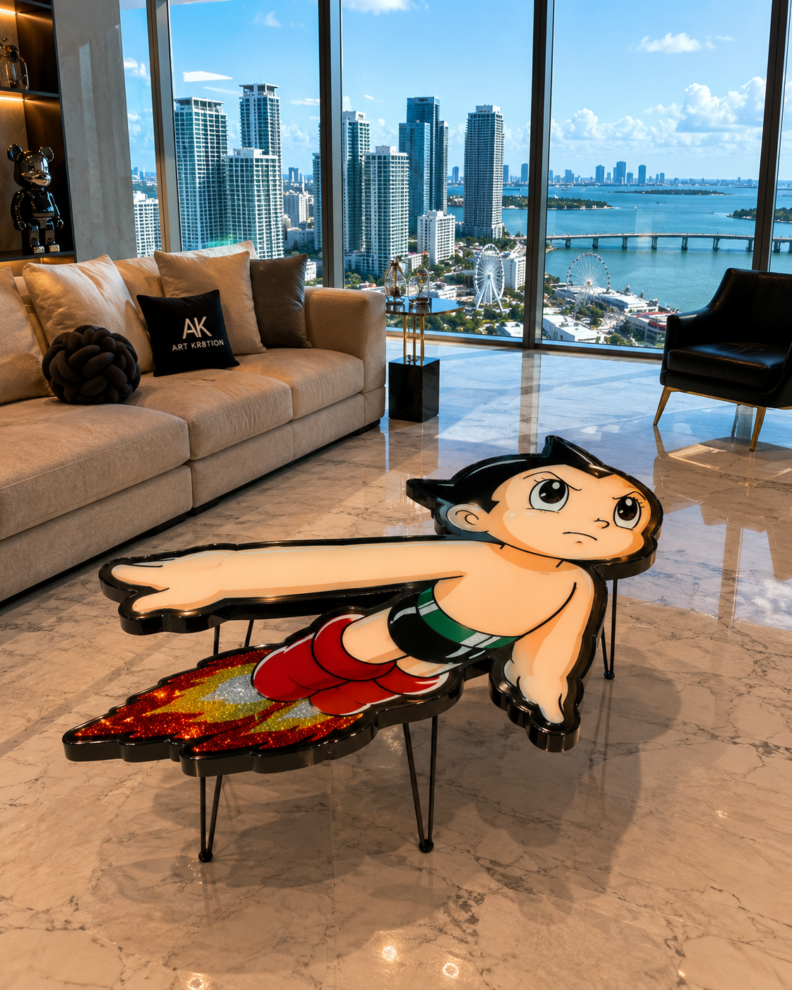 Astro Boy Inspired Epoxy Resin Art Table
