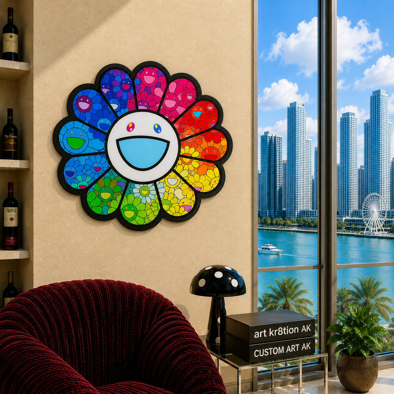Flower Inspired Epoxy Wood Wall Art