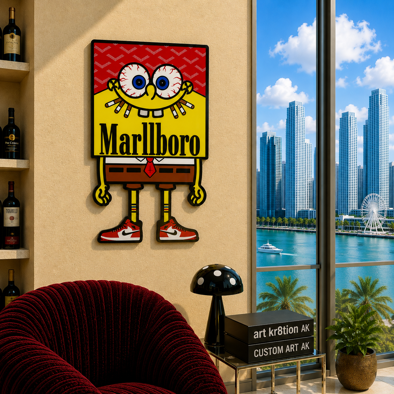 Stoned Sponge X Cigarette Inspired Epoxy Wood Wall Art