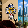 Sun Cross Inspired Epoxy Wood Wall Art