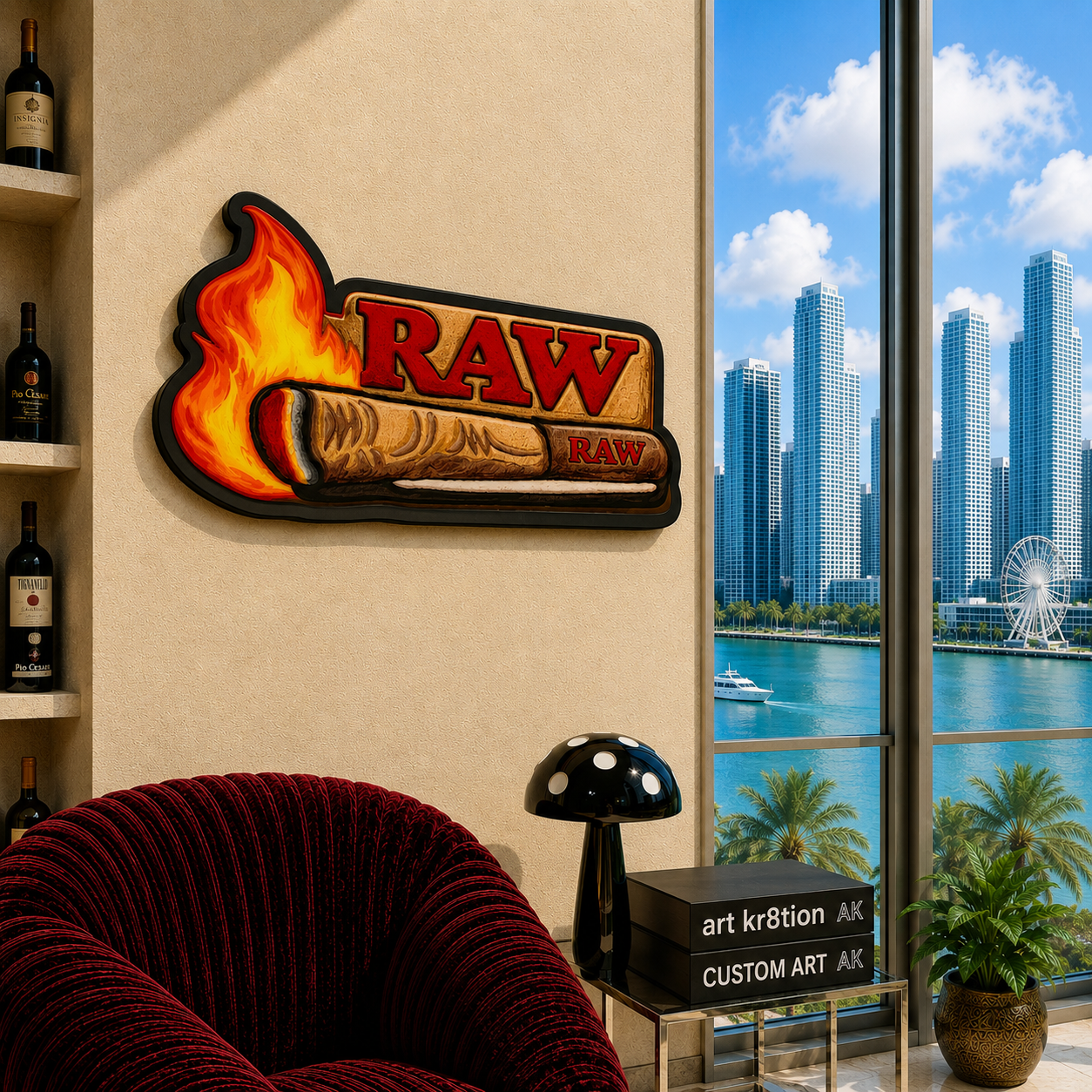 RAW Rolling Paper Inspired Epoxy Wood Wall Art