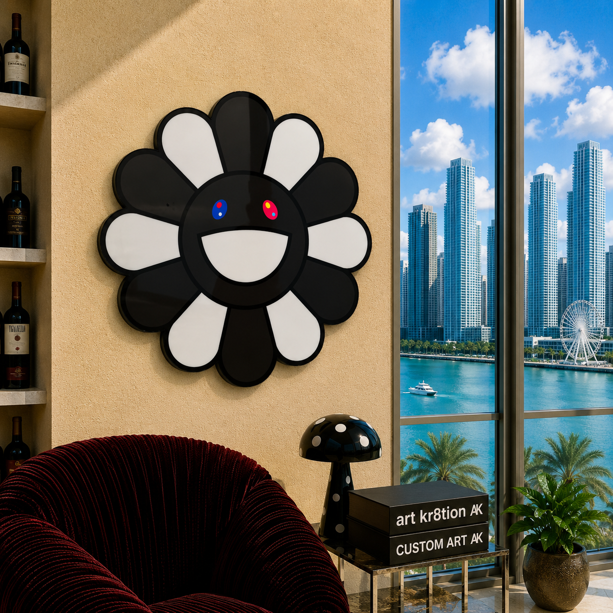 Flower Inspired Epoxy Wood Wall Art