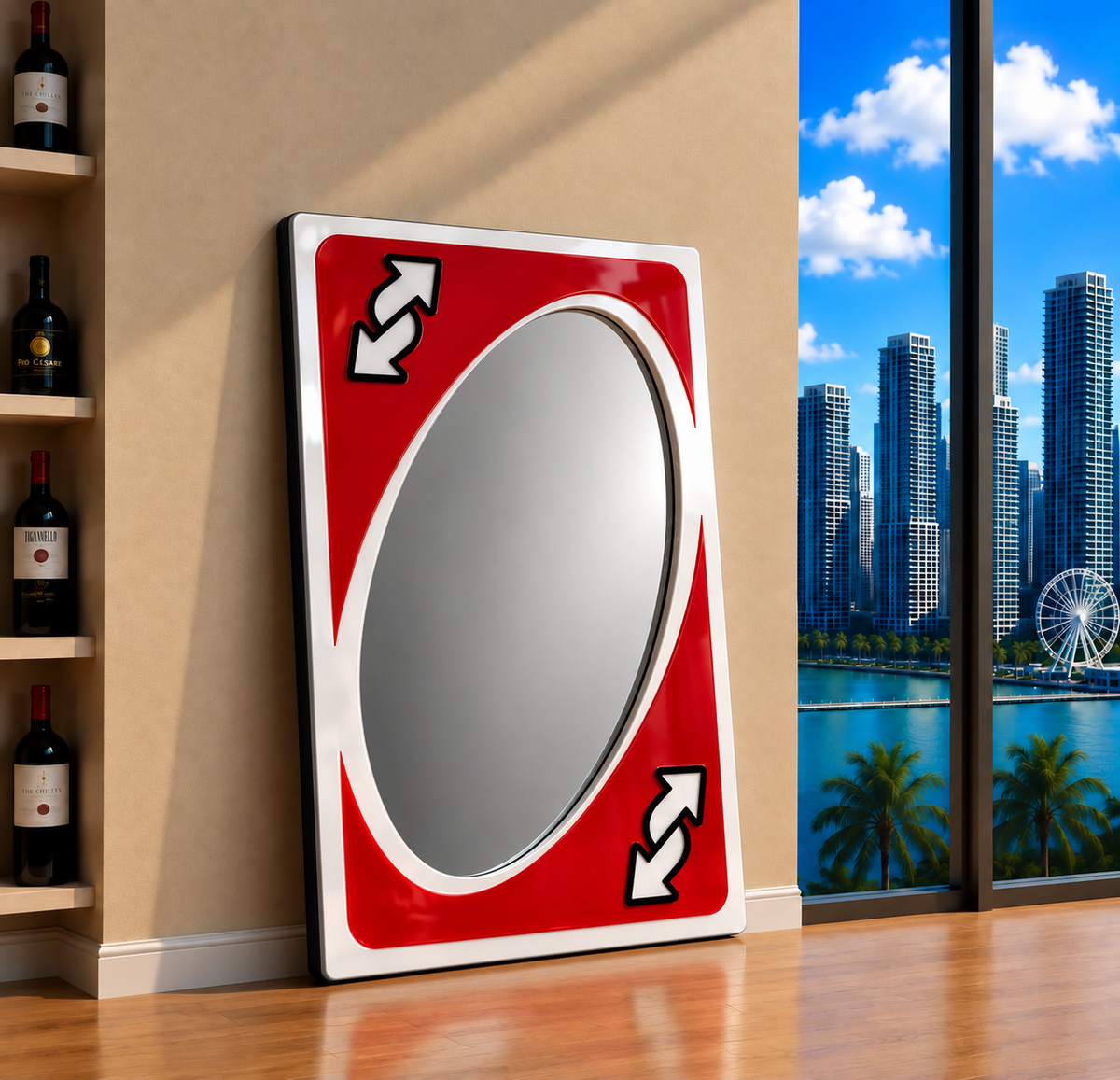 Reverse Card Inspired Art Mirror